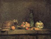 Jean Baptiste Simeon Chardin With olive jars and other glass pears still life china oil painting artist